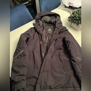 Black Hooded Winter Jacket - youth XL